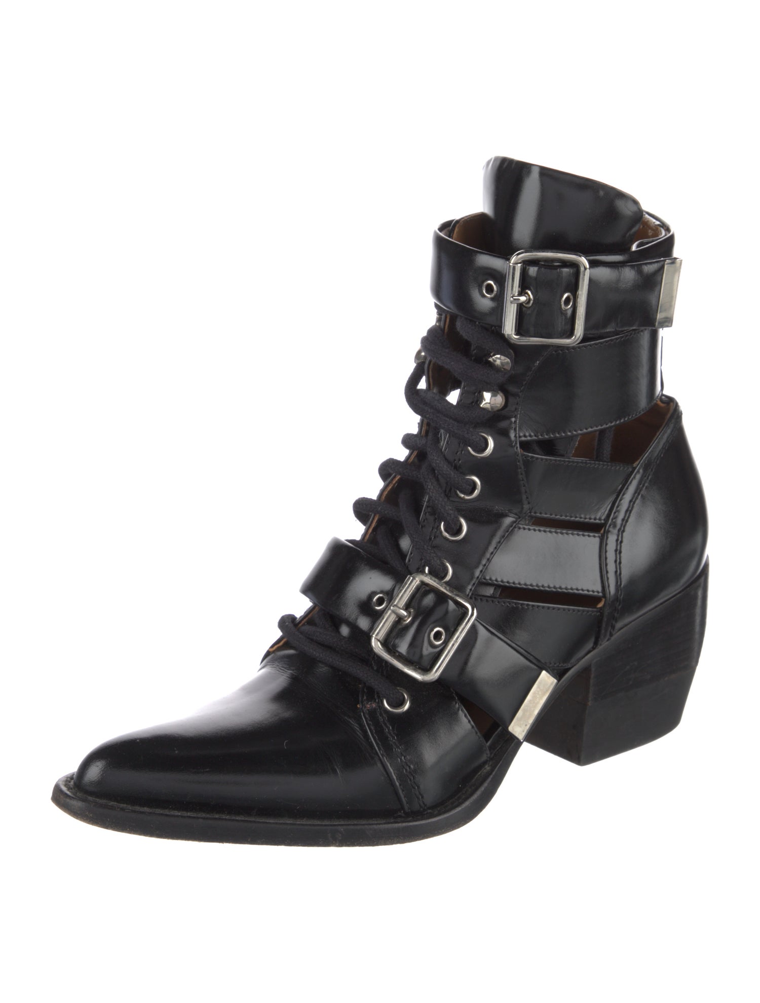 Chloé Leather Lace-Up Boots