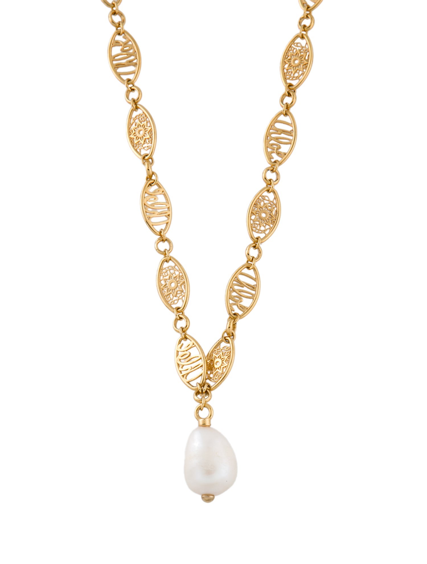 Chloé Pearl Darcey Lace Logo necklace