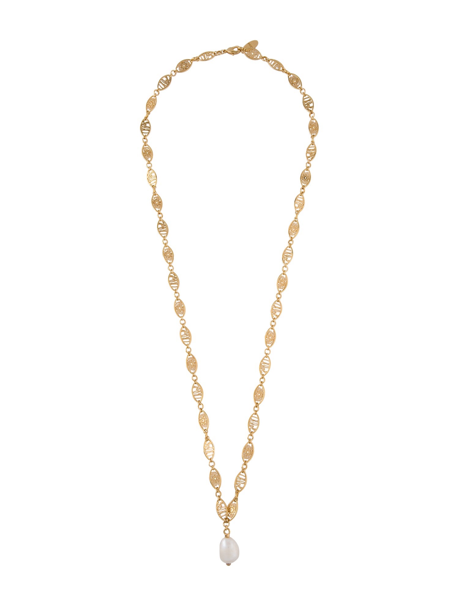 Chloé Pearl Darcey Lace Logo necklace