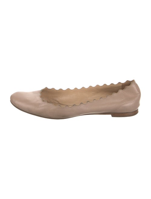 Chloé Leather Scalloped Accent Ballet Flats