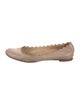 Chloé Leather Scalloped Accent Ballet Flats