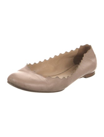 Chloé Leather Scalloped Accent Ballet Flats