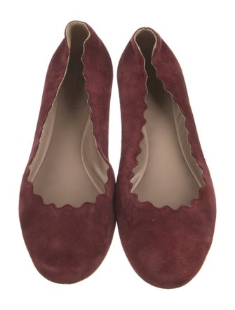 Chloé Suede Scalloped Accent Flats