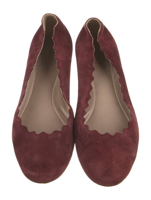 Chloé Suede Scalloped Accent Flats