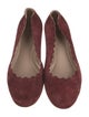Chloé Suede Scalloped Accent Flats