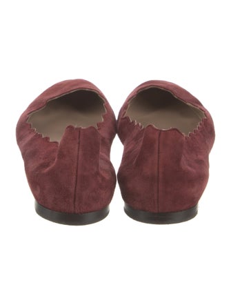 Chloé Suede Scalloped Accent Flats