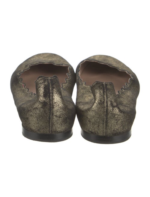 Chloé Leather Scalloped Accent Flats