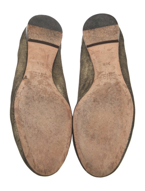 Chloé Leather Scalloped Accent Flats