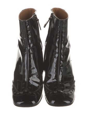 Chloé Patent Leather Lasercut Accents Boots