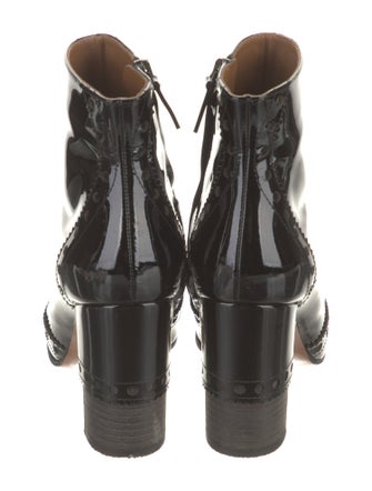 Chloé Patent Leather Lasercut Accents Boots