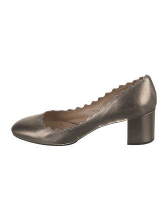 Chloé Leather Scalloped Accent Pumps