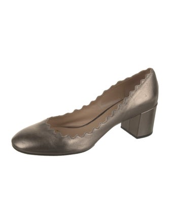 Chloé Leather Scalloped Accent Pumps