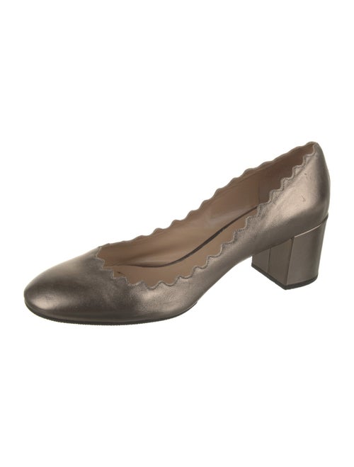 Chloé Leather Scalloped Accent Pumps