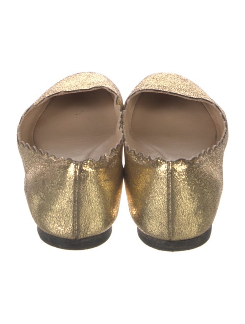 Chloé Leather Scalloped Accent Ballet Flats