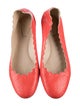 Chloé Leather Scalloped Accent Ballet Flats