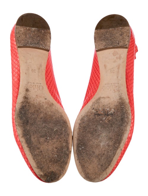 Chloé Leather Scalloped Accent Ballet Flats