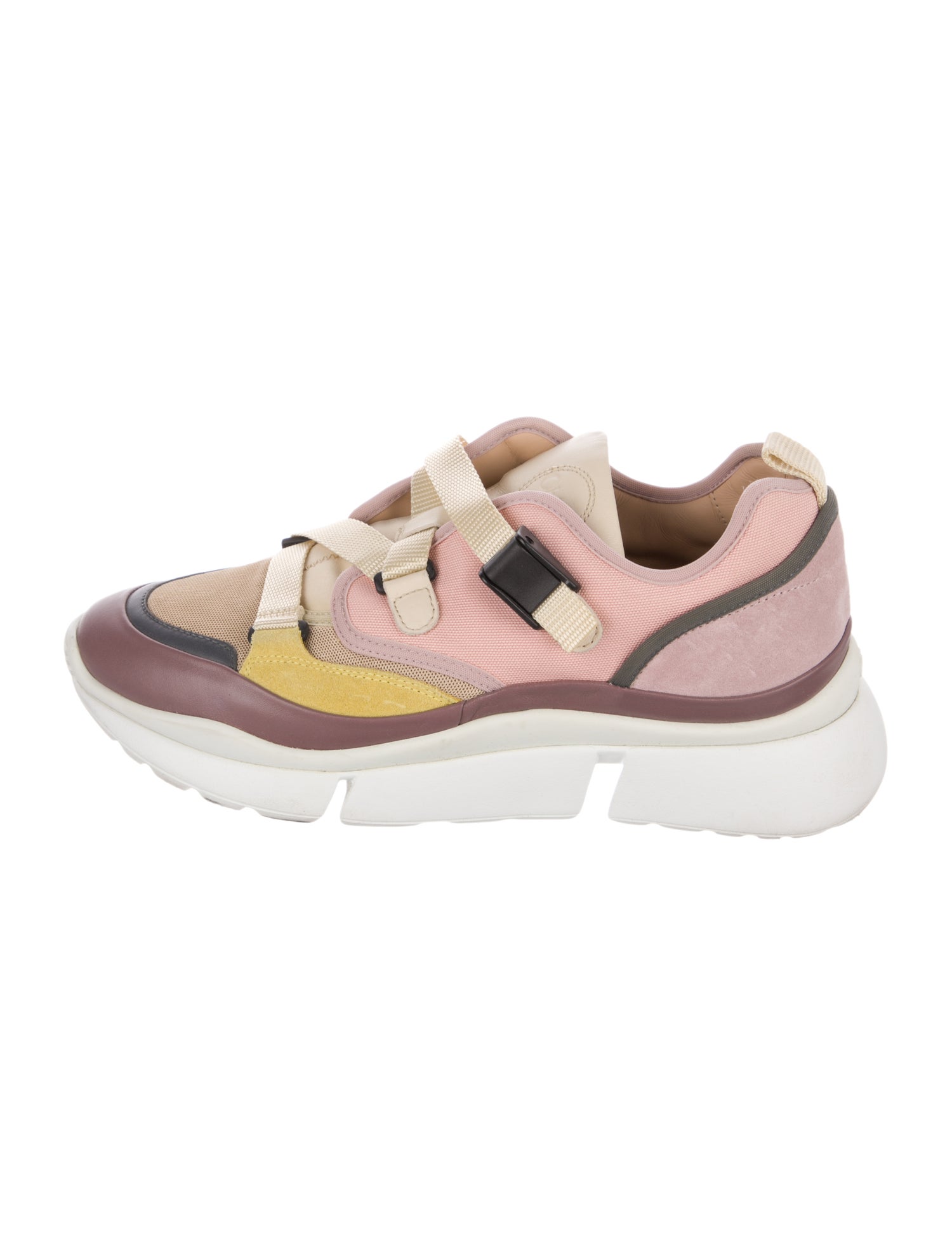 Chloé Canvas Colorblock Pattern Sneakers