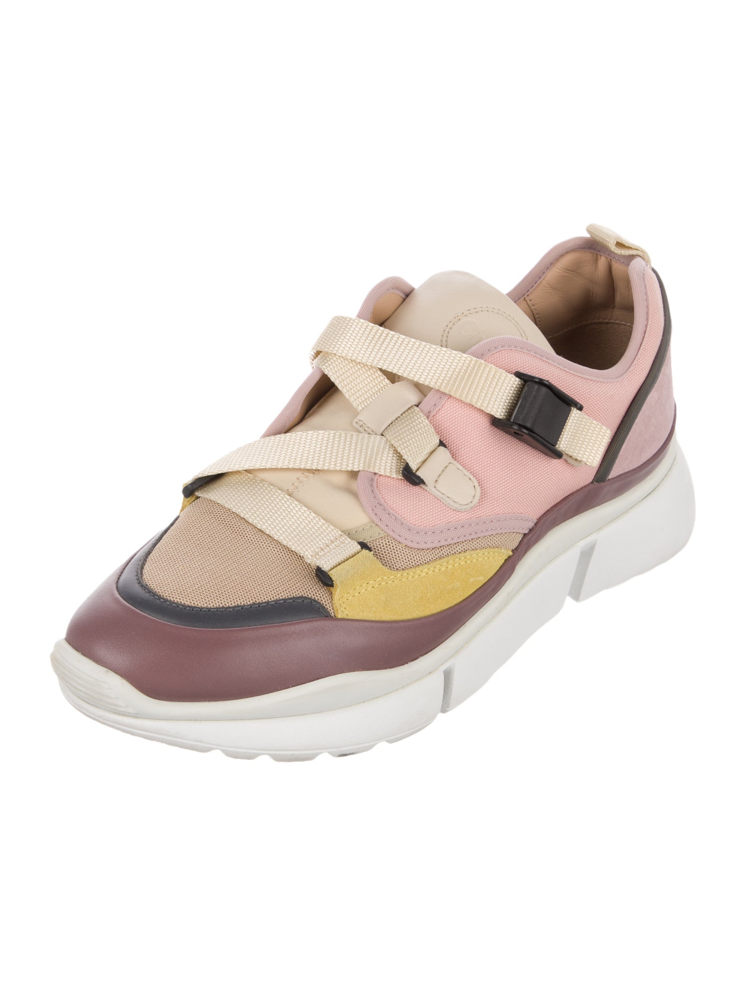 Chloé Canvas Colorblock Pattern Sneakers