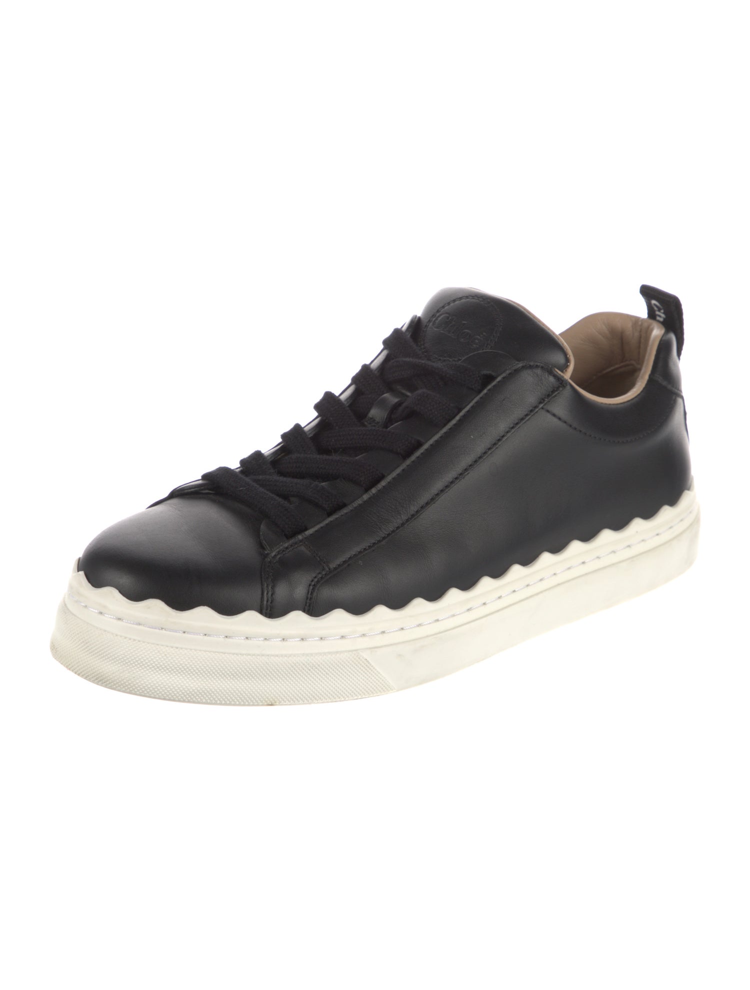 Chloé Leather Colorblock Pattern Sneakers