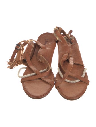 Chloé Leather Tassel Accents Gladiator Sandals