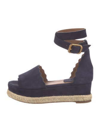 Chloé Suede Scalloped Accent Espadrilles