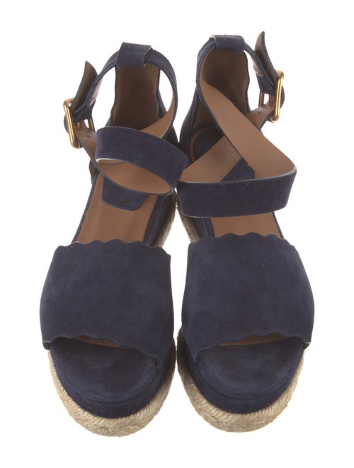 Chloé Suede Scalloped Accent Espadrilles