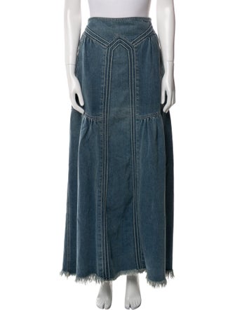 Chloé Raw-Edge Trim Midi Length Skirt