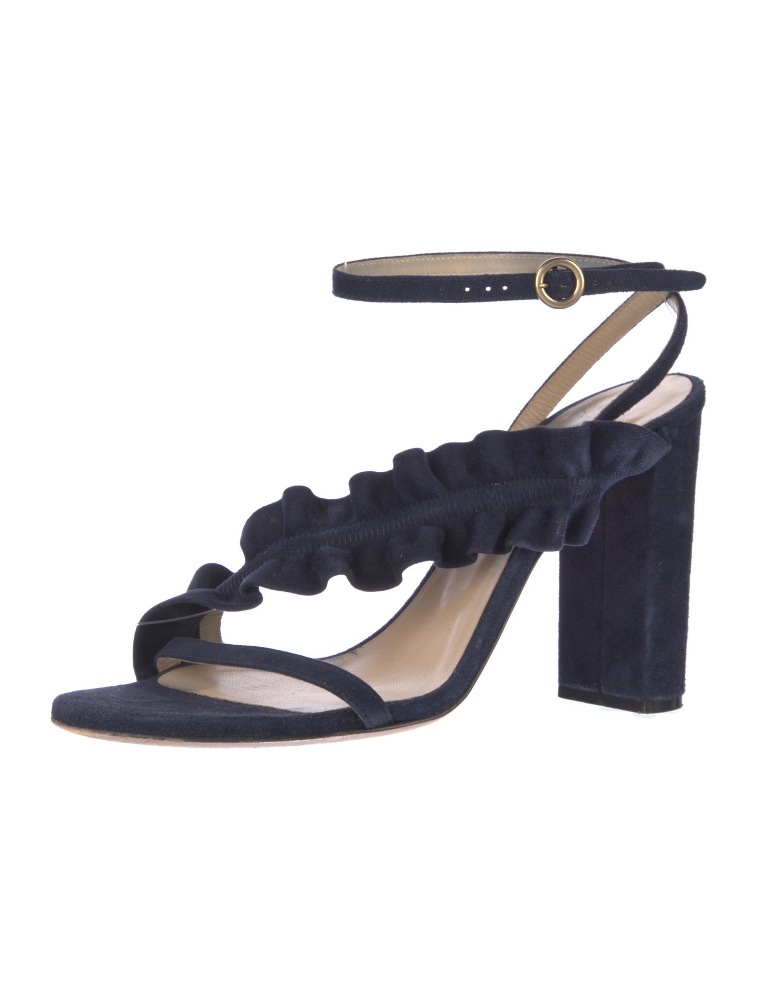 Chloé Suede Ruffle Embellishment Sandals