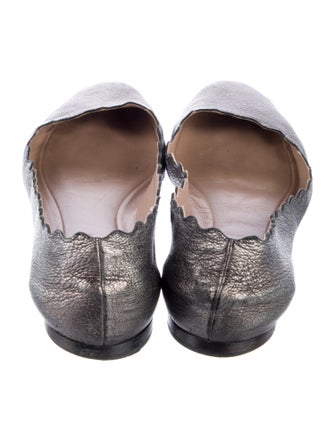 Chloé Leather Scalloped Accent Ballet Flats