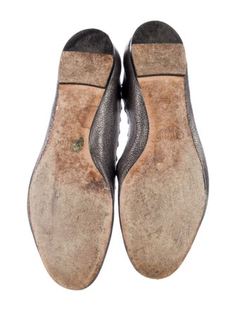 Chloé Leather Scalloped Accent Ballet Flats