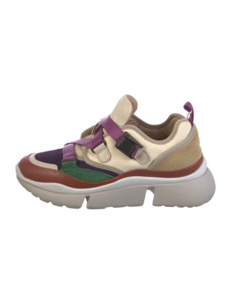 Chloé Mesh Colorblock Pattern Chunky Sneakers