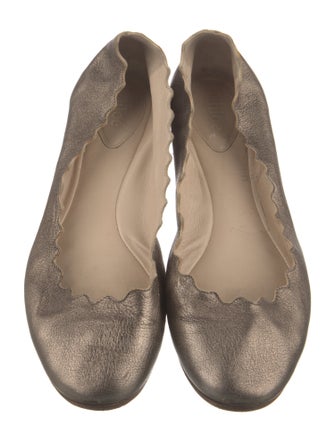 Chloé Leather Scalloped Accent Ballet Flats