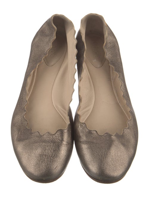 Chloé Leather Scalloped Accent Ballet Flats