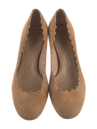 Chloé Suede Scalloped Accent Pumps