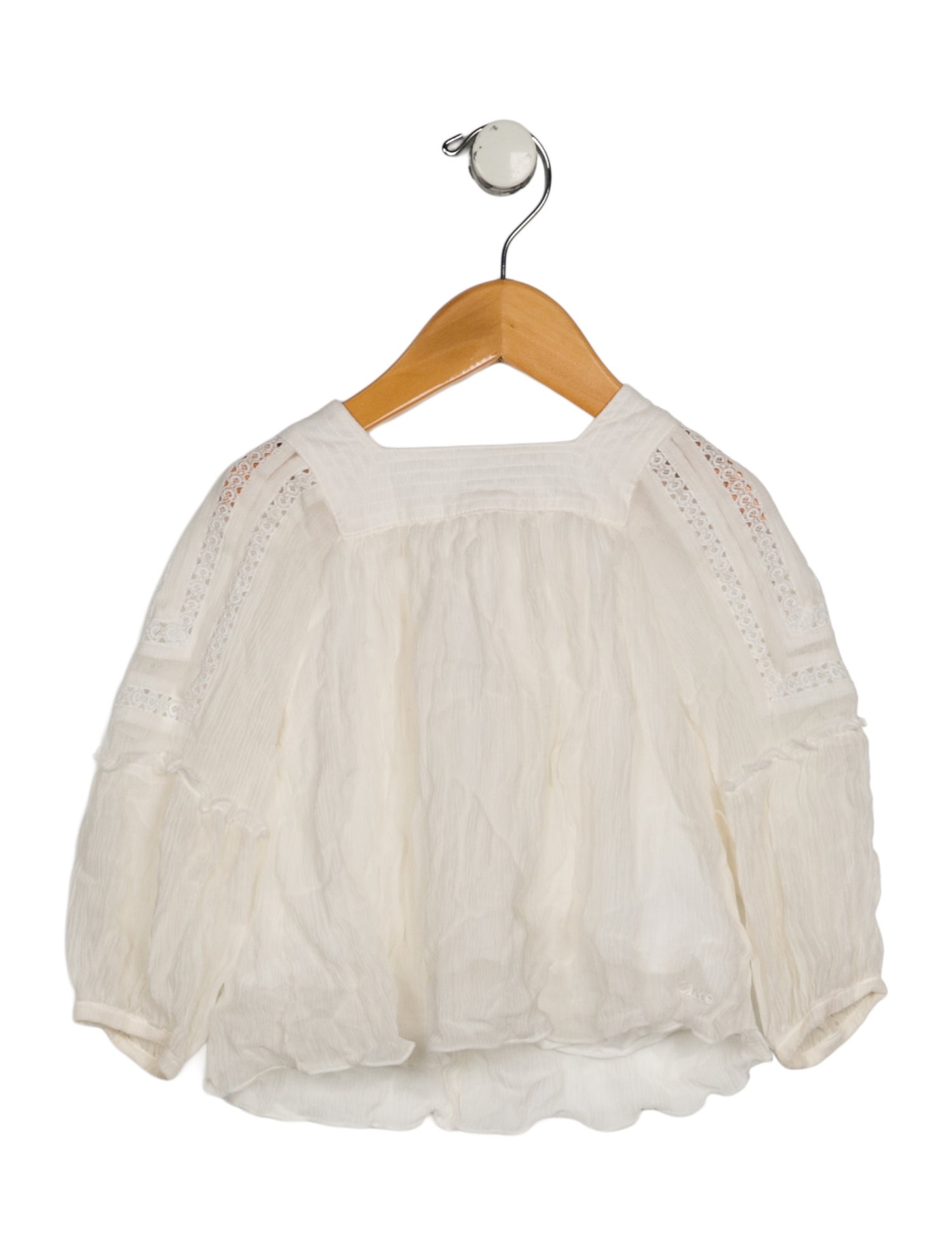 Chloé Chloé Toddler Girls' Eyelet Accent Long SleeveTop