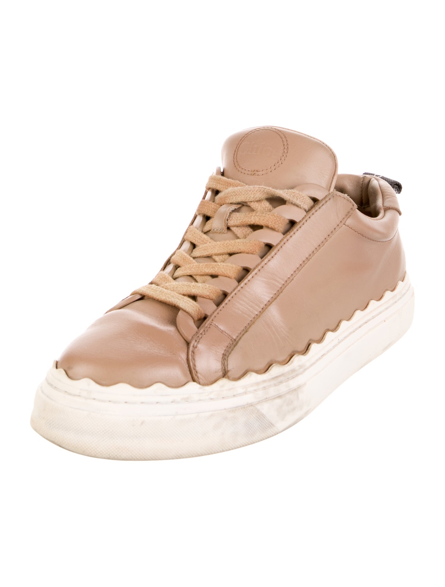 Chloé Leather Colorblock Pattern Sneakers