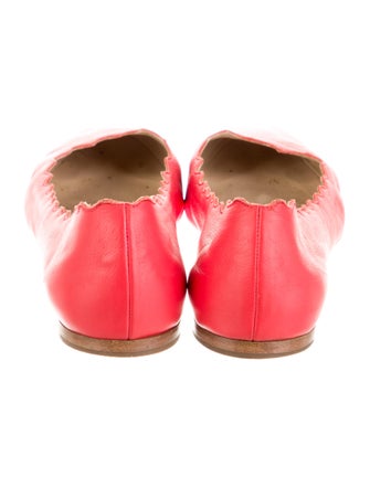 Chloé Leather Scalloped Accent Ballet Flats