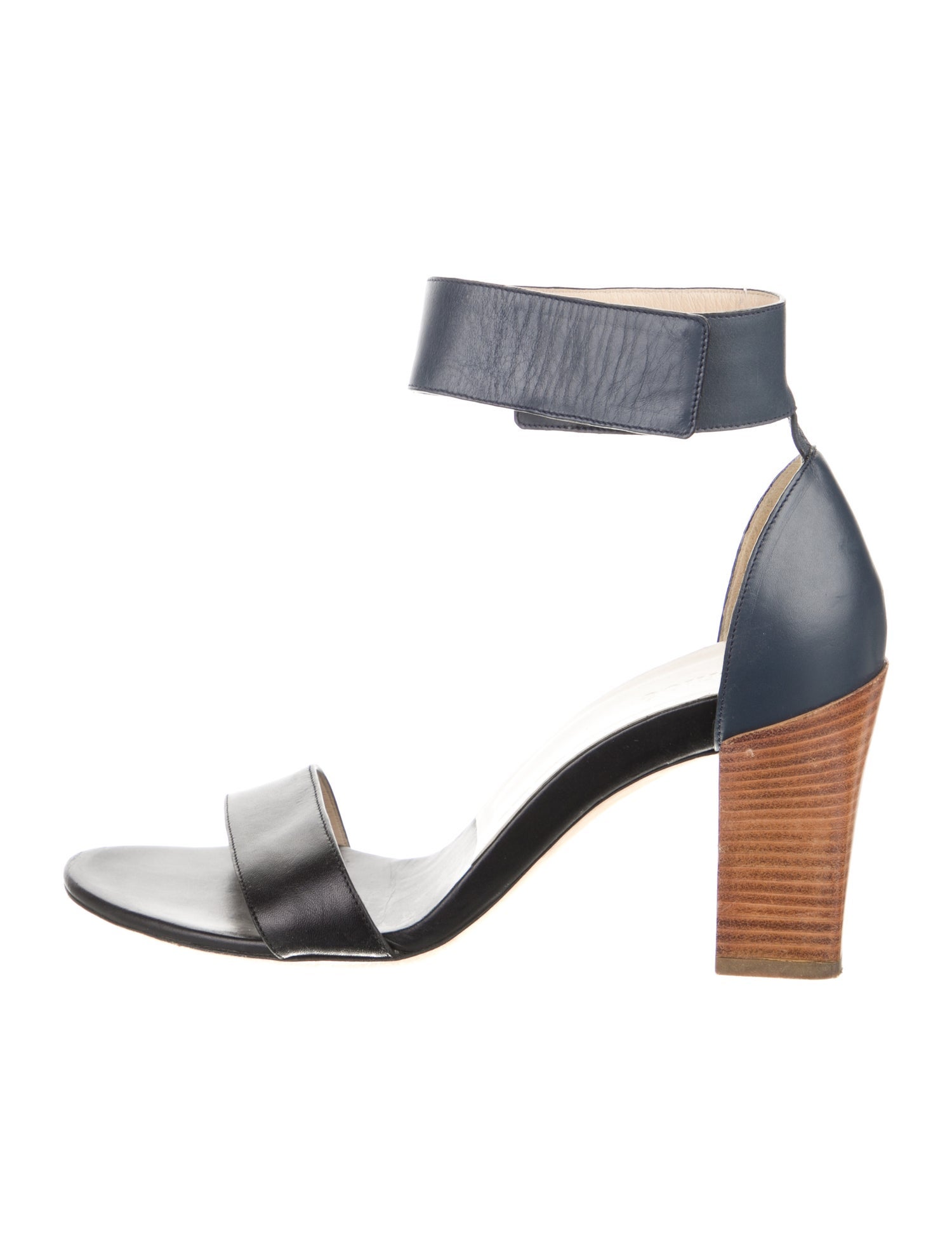 Chloé Leather Colorblock Pattern T-Strap Sandals
