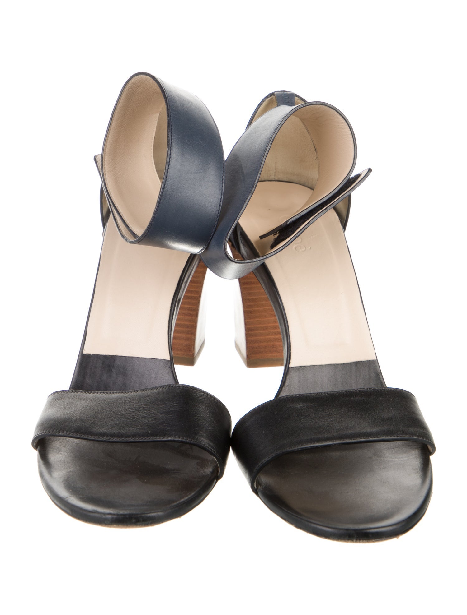 Chloé Leather Colorblock Pattern T-Strap Sandals