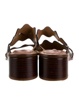 Chloé Leather Scalloped Accent Slides