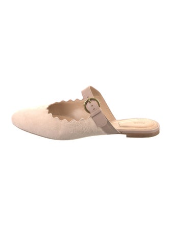 Chloé Suede Scalloped Accent Mules