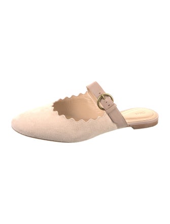 Chloé Suede Scalloped Accent Mules