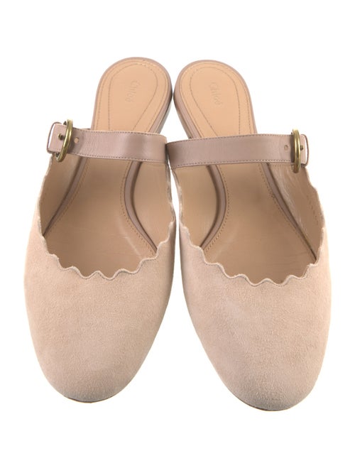 Chloé Suede Scalloped Accent Mules