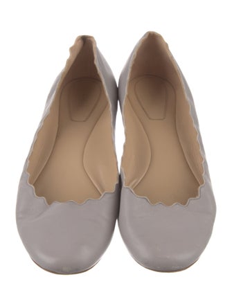 Chloé Leather Scalloped Accent Ballet Flats