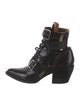 Chloé Leather Cutout Accent Lace-Up Boots