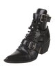 Chloé Leather Cutout Accent Lace-Up Boots