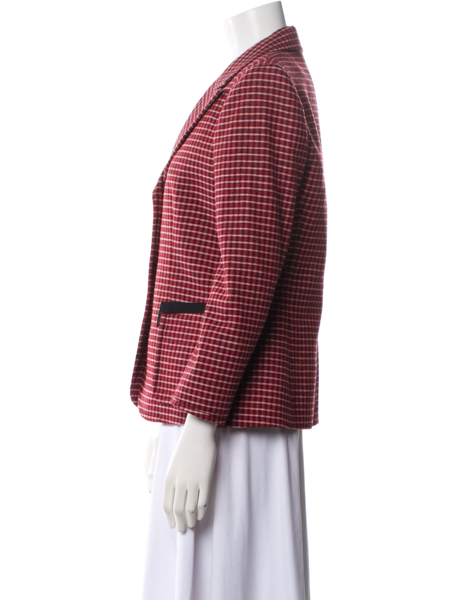 Chloé Virgin Wool Plaid Print Blazer