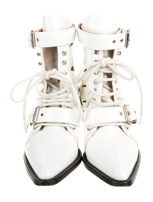 Chloé Leather Cutout Accent Lace-Up Boots