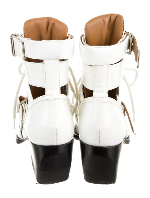 Chloé Leather Cutout Accent Lace-Up Boots