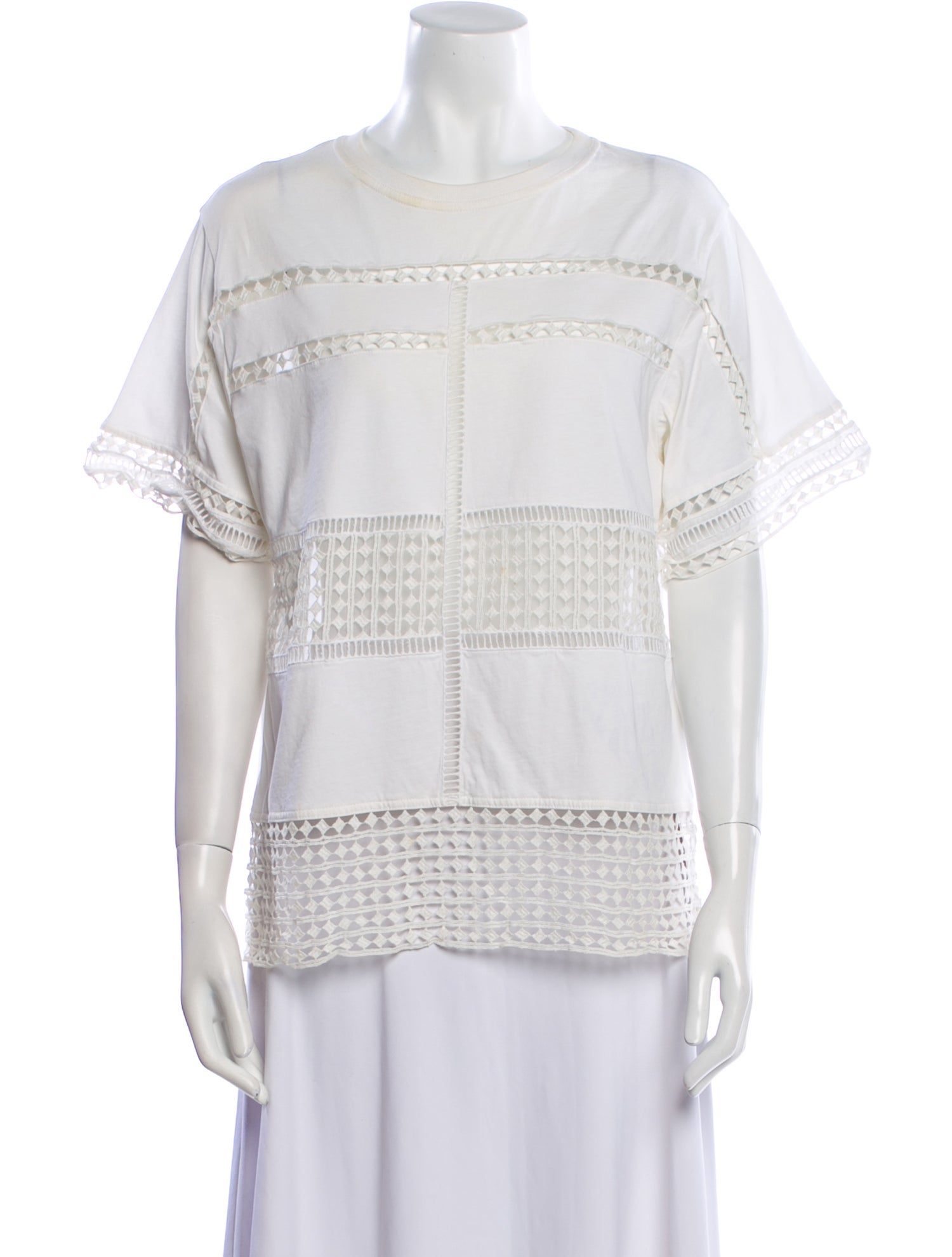 Chloé Crew Neck Short Sleeve Blouse